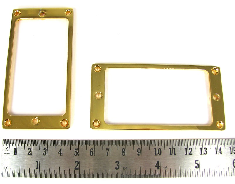C. B. Gitty 2pc. Gold Humbucker Pickup Mounting Rings for Guitar - Full-Size with Flat Profile - Image 2